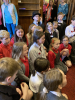 Current pupils look on at the opening